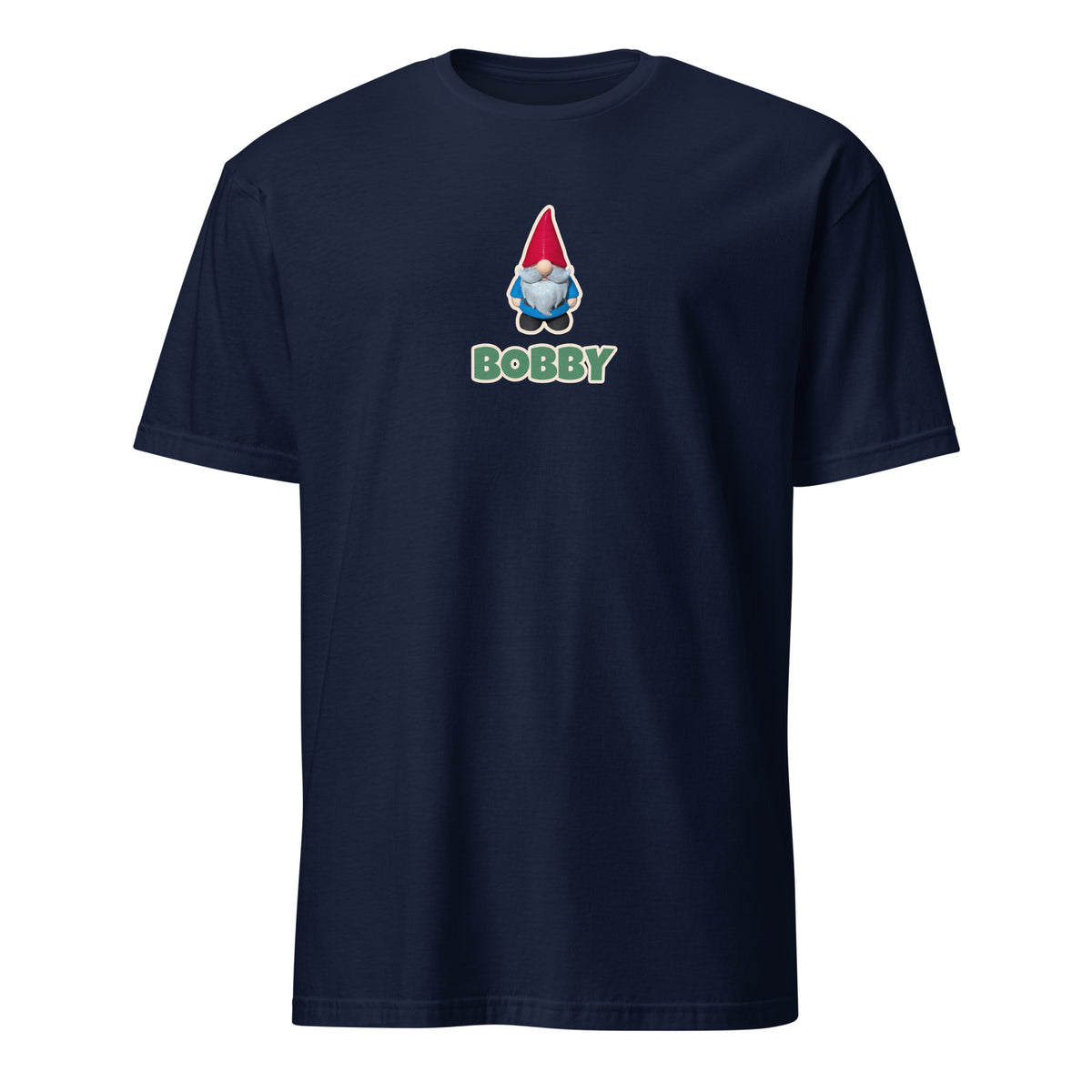 Gnome Photo T-Shirt in Navy with Bobby the gnome